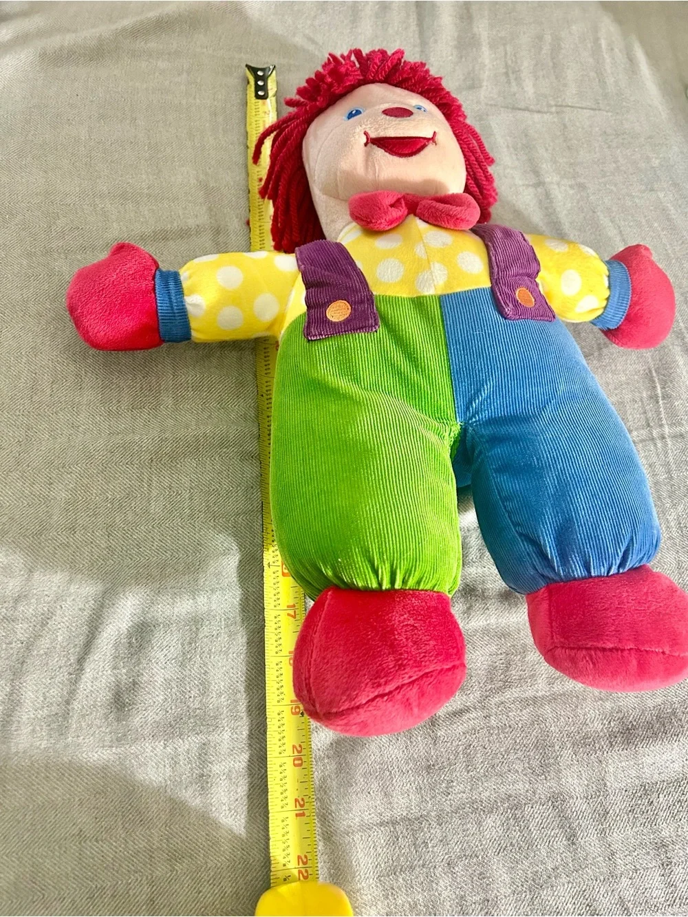 Gymboree 2005 Gymbo the Clown, Colorful Plush Toy - Red, Yellow, Green & Blue